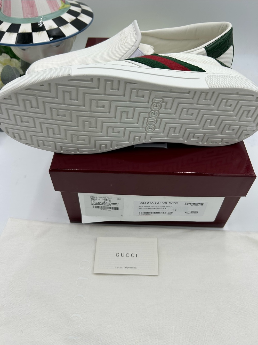 Men's Gucci ace slip on sneakers size 11 fits 12 US made in Italy - Picture 10 of 11